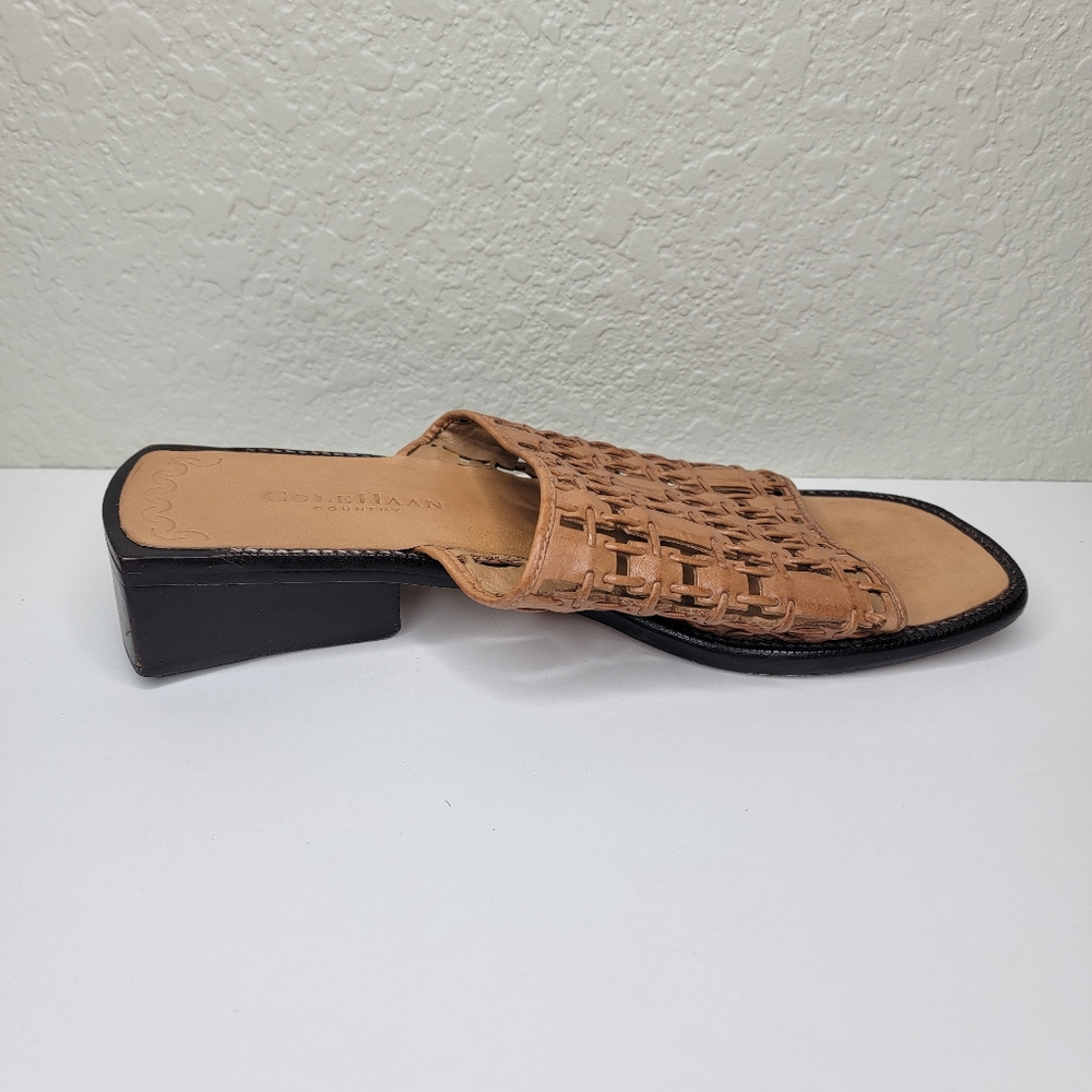 Cole Haan Womens Country Woven Leather Square Toe Slip On Sandals Size 8.5 - Picture 7 of 11